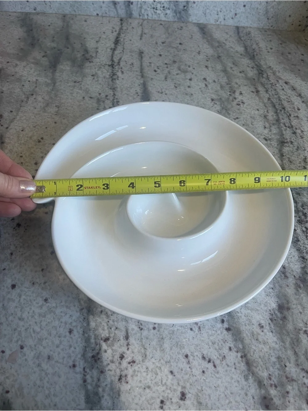 Vintage White Crate & Barrel Swirl Porcelain Serving Platter
